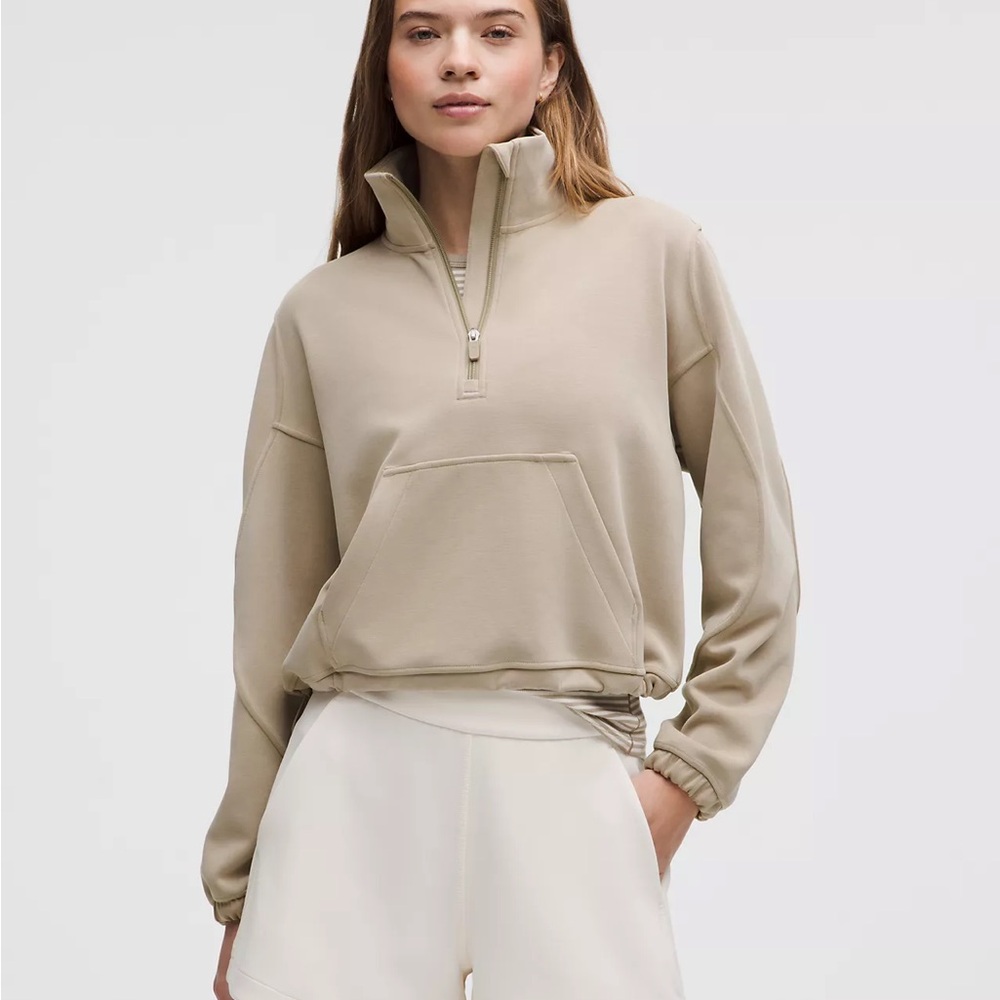 Brushed Softstreme Half Zip (Beige/Brown)
